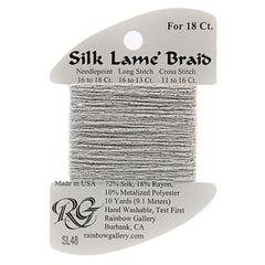 Rainbow Gallery Silk Lame Braid 18 - 048 Silver