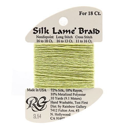 Rainbow Gallery Silk Lame Braid 18 - 054 Light Avocado