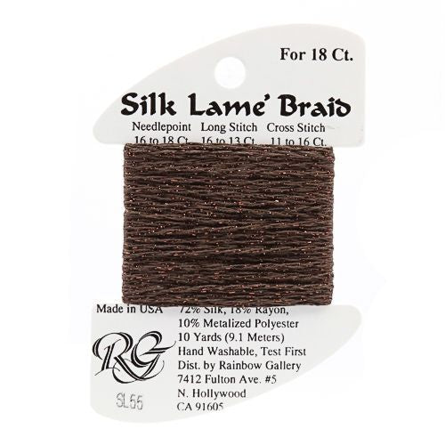 Rainbow Gallery Silk Lame Braid 18 - 055 Dark Chocolate