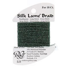 Rainbow Gallery Silk Lame Braid 18 - 056 Forest Green