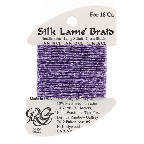 Rainbow Gallery Silk Lame Braid 18 - 059 Lilac