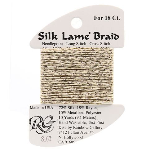 Rainbow Gallery Silk Lame Braid 18 - 060 Camel