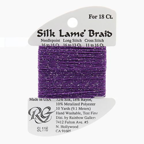 Rainbow Gallery Silk Lame Braid 18 - 116 Medium Violet