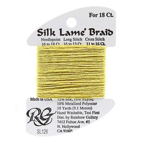 Rainbow Gallery Silk Lame Braid 18 - 126 Canary Yellow