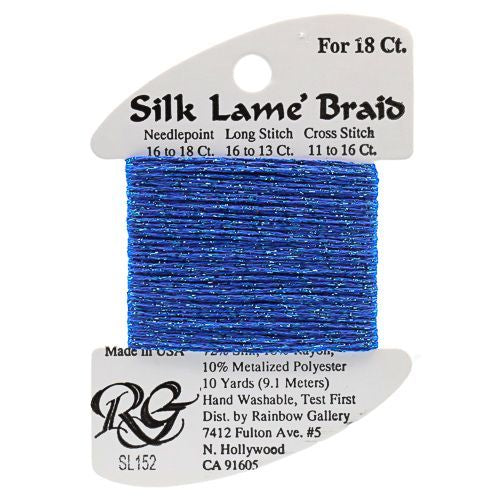 Rainbow Gallery Silk Lame Braid 18 - 152 Hawaiian Blue