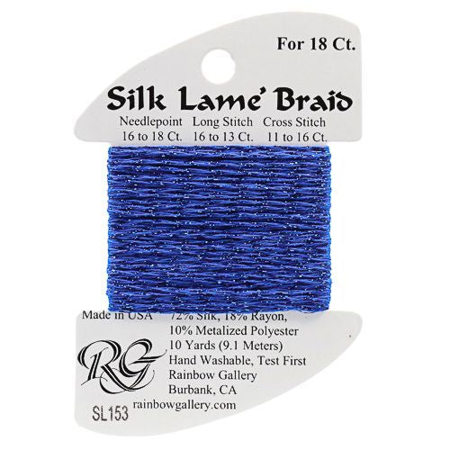 Rainbow Gallery Silk Lame Braid 18 - 153 Classic Blue