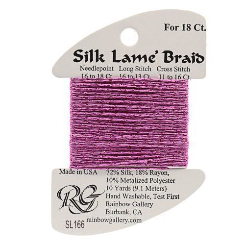 Rainbow Gallery Silk Lame Braid 18 - 166 Lite Fuchsia