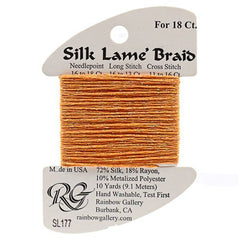 Rainbow Gallery Silk Lame Braid 18 - 177 Orange Pop