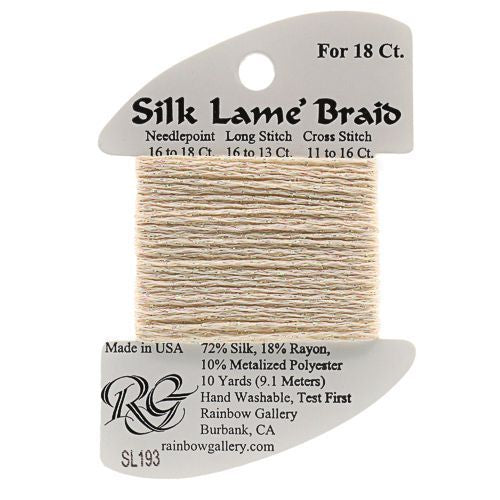 Rainbow Gallery Silk Lame Braid 18 - 193 Cream Brulee