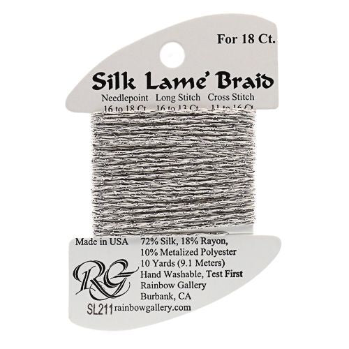 Rainbow Gallery Silk Lame Braid 18 - 211 Glacier Gray