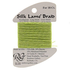 Rainbow Gallery Silk Lame Braid 18 - 220 Lemon Grass