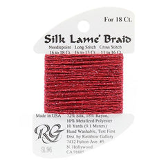Rainbow Gallery Silk Lame Braid 18 - 96 Crimson