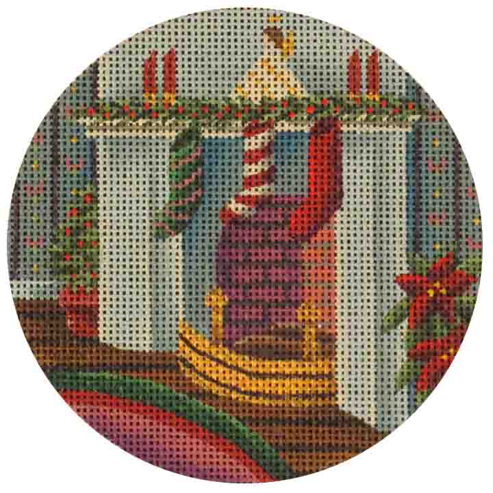 Rebecca Wood Designs Fireplace Stockings Ornament Needlepoint Canvas