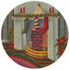 Rebecca Wood Designs Fireplace Stockings Ornament Needlepoint Canvas