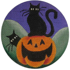 Rebecca Wood Designs Black Cats Needlepoint Canvas