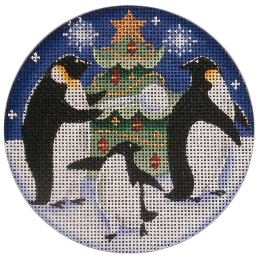 Rebecca Wood Designs Penguin Christmas Needlepoint Canvas - 13M