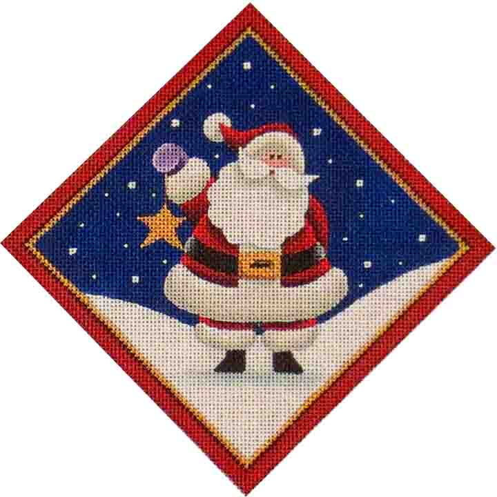 Rebecca Wood Designs Santa's Star Needlepoint Canvas