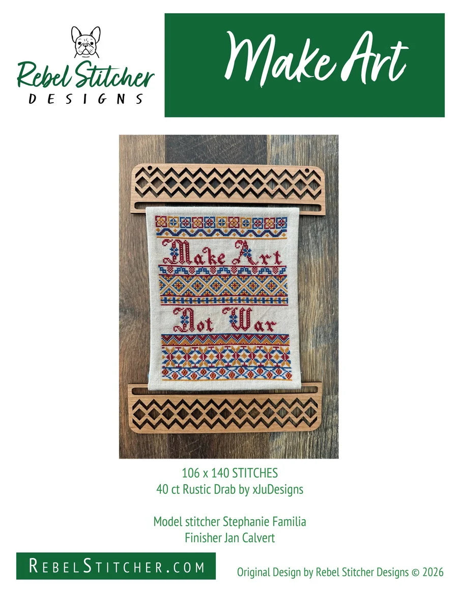 Rebel Stitcher Designs Make Art Cross Stitch Pattern