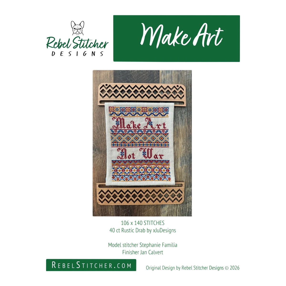 Rebel Stitcher Designs Make Art Cross Stitch Pattern