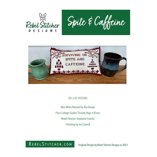 Rebel Stitcher Designs Spite and Caffeine Cross Stitch Pattern