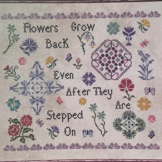 Rebel Stitcher Flowers Grow Back Cross Stitch Pattern