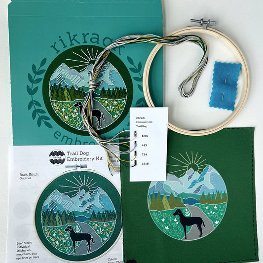 Rikrack Trail Dog Embroidery Kit