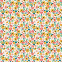 Finishing: Riley Blake Designs Spring Gardens Floral Cotton Fabric in Cream