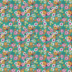 Finishing: Riley Blake Designs Flower Farm Potted Flowers Cotton Fabric in Teal