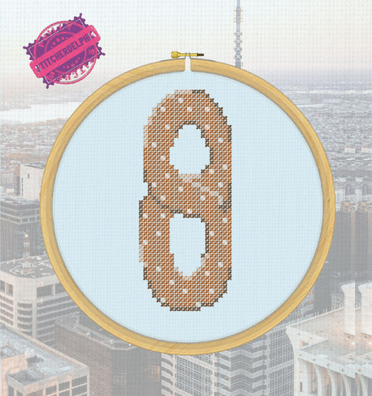 Rittenhouse Needlepoint Philly Pretzel Cross Stitch Pattern