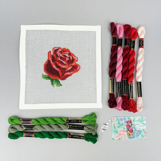 Rittenhouse Needlepoint Red Rose Needlepoint Flower Kit