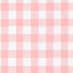 Finishing: Robert Kaufman Carolina 1" Gingham Cotton Fabric in Pink and White