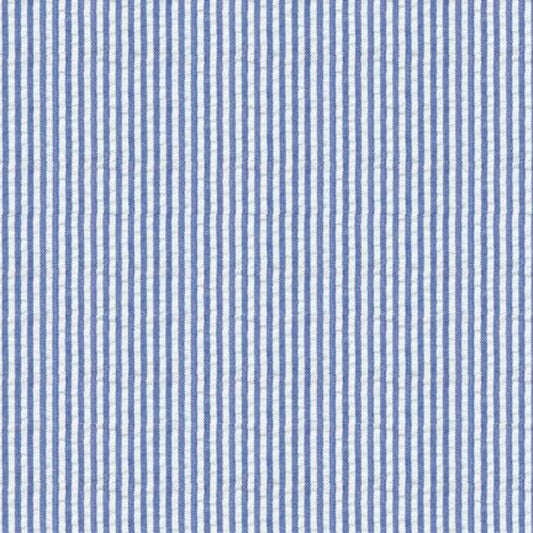 Finishing: Robert Kaufman Seersucker Stripe Fabric in Royal Blue