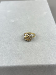 14k Gold and Rose Cut Diamond Cluster Ring