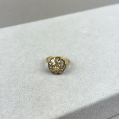14k Gold and Rose Cut Diamond Cluster Ring