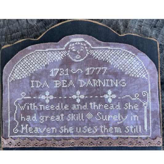 Running With Needles & Scissors May Thy Needles Rest in Peace #3 Ida Bea Darning Cross Stitch Pattern