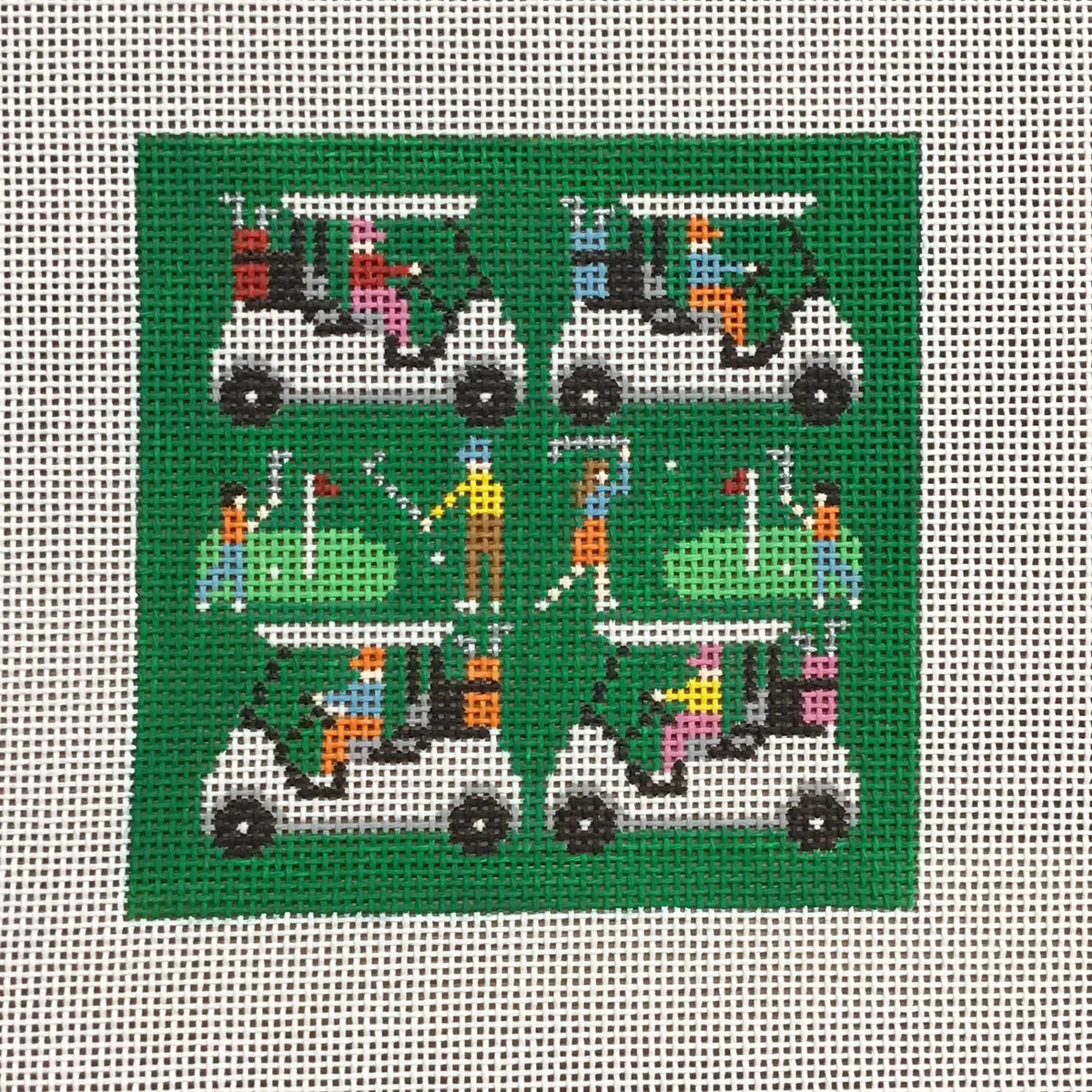 Doolittle Stitchery Golfers Square Needlepoint Canvas