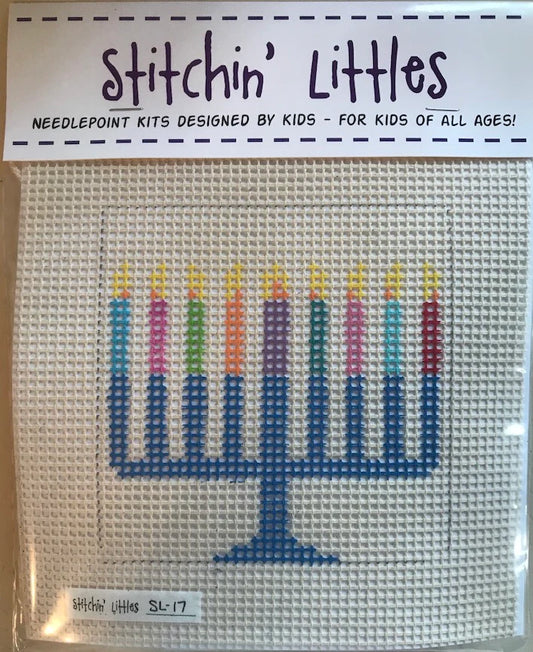 Stitchin Littles Festival of Lights Menorah Kids Needlepoint Kit