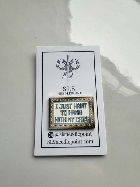 SLS Needlepoint I Just Want to Hang with My Cats Needle Minder