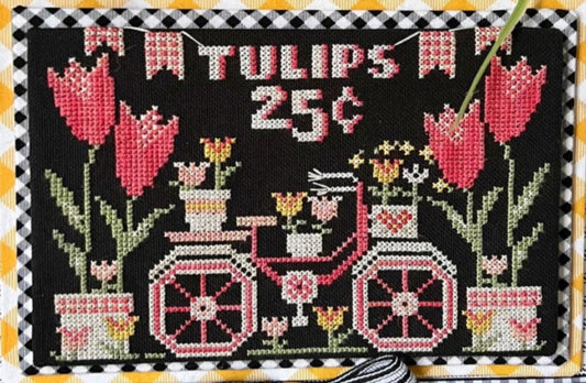 Stitching with the Housewives Tulip Trail - Let's Go Ride a Bike Cross Stitch Pattern