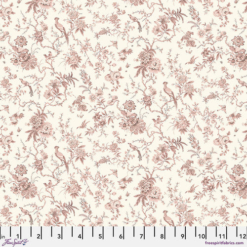 Finishing: Sanderson Country Romance Pillemont Toile Cotton Fabric - Rose