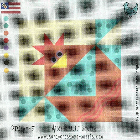 Sandy Grossman-Morris Mildred Quilt Square Needlepoint Canvas