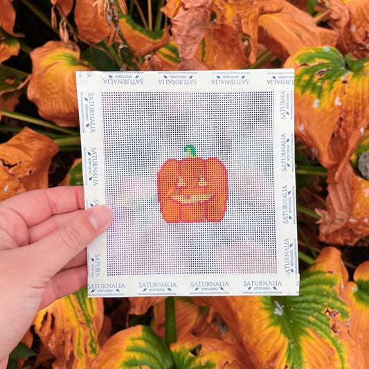 Saturnalia Stitching Tiny Pumpkin Needlepoint Canvas