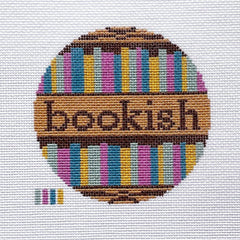 Saturnalia Stitching Bookish Round Needlepoint Canvas