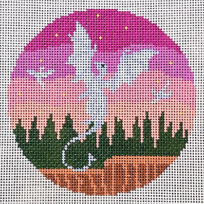 Saturnalia Stitching Celestial Dragon Round Needlepoint Canvas