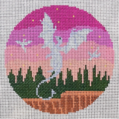 Saturnalia Stitching Celestial Dragon Round Needlepoint Canvas