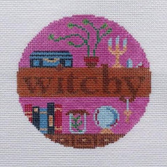 Saturnalia Stitching Witchy Round Needlepoint Canvas