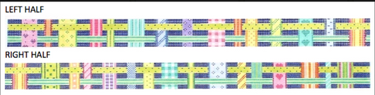 Kate Dickerson Needlepoint Collections Belt Woven Ribbons Multi Brights on Navy Needlepoint Canvas