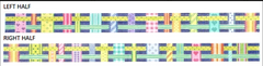 Kate Dickerson Needlepoint Collections Belt Woven Ribbons Multi Brights on Navy Needlepoint Canvas