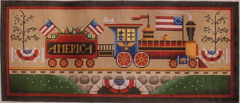 Rebecca Wood Designs 4th of July Train Needlepoint Canvas
