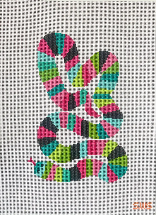 Stitching with Stacey Colorful Snake Needlepoint Canvas